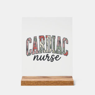 Herzkrankenschwester Florales Varsity-Lettering-De Acrylschild