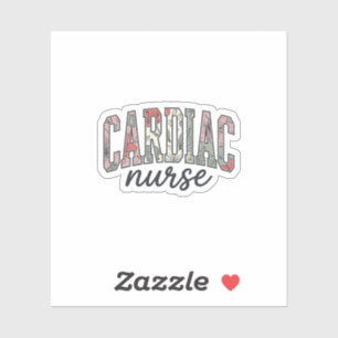 Herzkrankenschwester Florales Varsity-Lettering-De Aufkleber