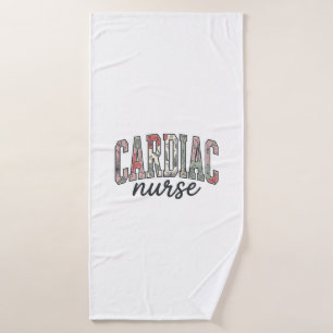 Herzkrankenschwester Florales Varsity-Lettering-De Badehandtuch