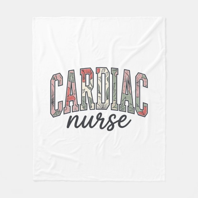 Herzkrankenschwester Florales Varsity-Lettering-De Fleecedecke (Vorderseite)