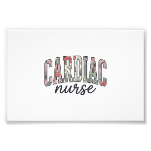 Herzkrankenschwester Florales Varsity-Lettering-De Fotodruck