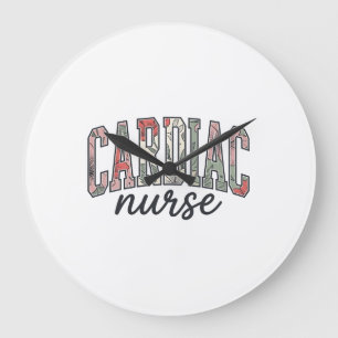 Herzkrankenschwester Florales Varsity-Lettering-De Große Wanduhr