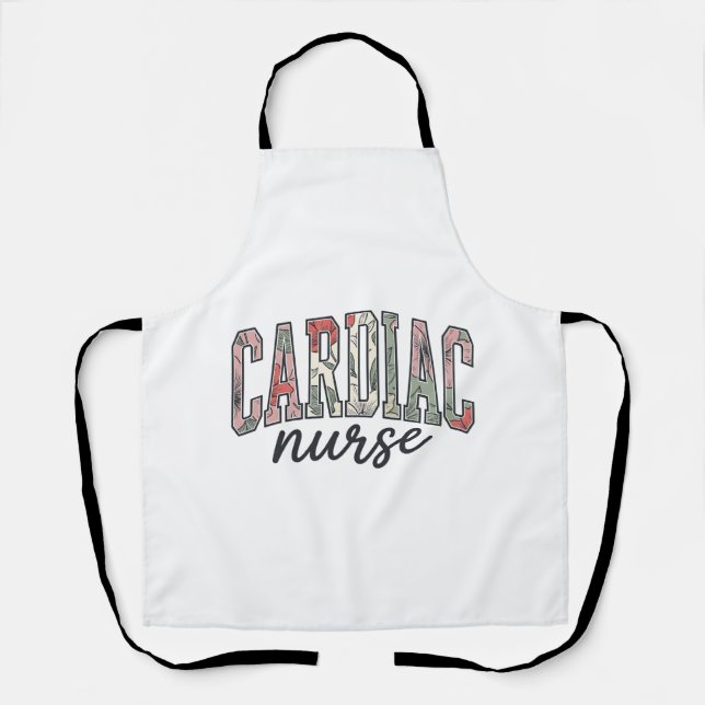 Herzkrankenschwester Florales Varsity-Lettering-De Schürze (Vorderseite)