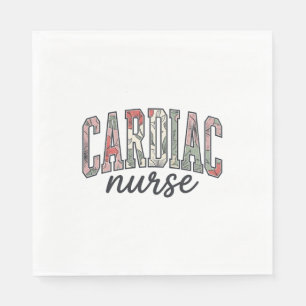 Herzkrankenschwester Florales Varsity-Lettering-De Serviette