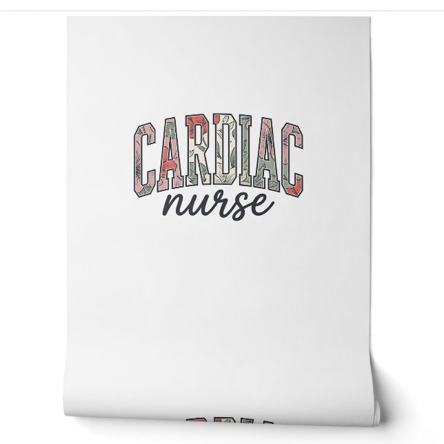 Herzkrankenschwester Florales Varsity-Lettering-De Tapete (Abrollen)