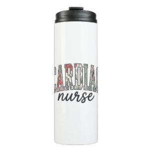 Herzkrankenschwester Florales Varsity-Lettering-De Thermosbecher