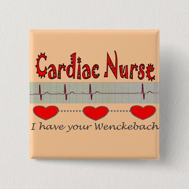 Herzkrankenschwester-Geschenke Button (Vorderseite)