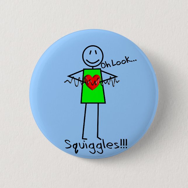 Herzkrankenschwester-Geschenke Stickman-Design V-F Button (Vorderseite)