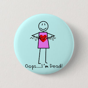 Herzkrankenschwester-Geschenke Stickman-Design V-F Button