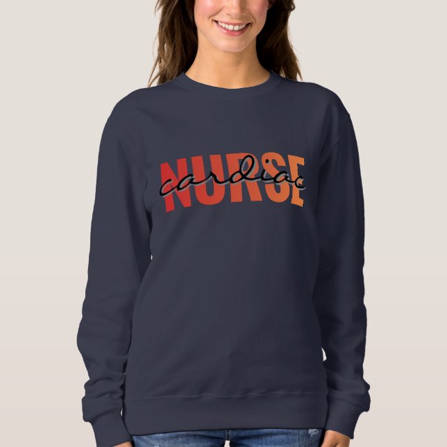 Herzkrankenschwester Moderne Typografie Sweatshirt (Vorderseite)
