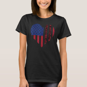 Herzkrankenschwester US-Flagge Kardiologie Kranken T-Shirt