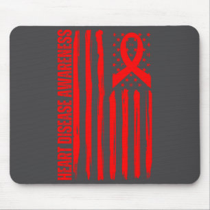Herzkrankheit-Bewusstsein Amerikanische Flagge Chd Mousepad