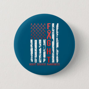 Herzkrankheit Bewusstsein Februar USA-Flagge Band  Button