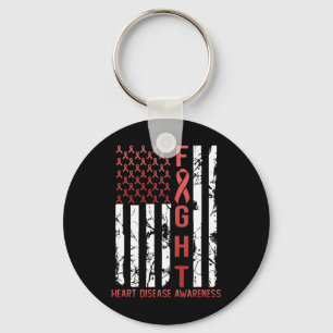 Herzkrankheit-Bewusstsein Februar USA-Flagge Band Schlüsselanhänger