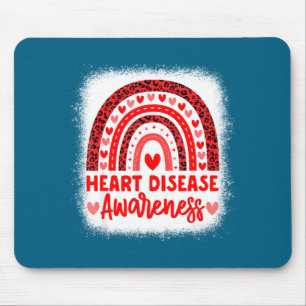 Herzkrankheit-Bewusstsein Herzmonat Regenbogenherz Mousepad
