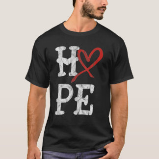 Herzkrankheit-Bewusstseinsmonat Hoffnung Vintage H T-Shirt