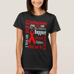 Herzkrankheit Chd Bewusstsein Roter Schleife Bekle T-Shirt