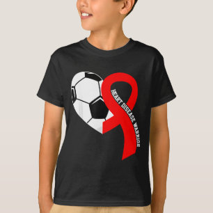 Herzkrankheit Krieger Fußball Rotes Herz Herzkrank T-Shirt