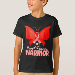 Herzkrankheit Krieger Schmetterling Rotes Herz Her T-Shirt