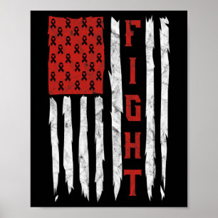 Herzkrankheiten Monat Vintag American Fla Poster