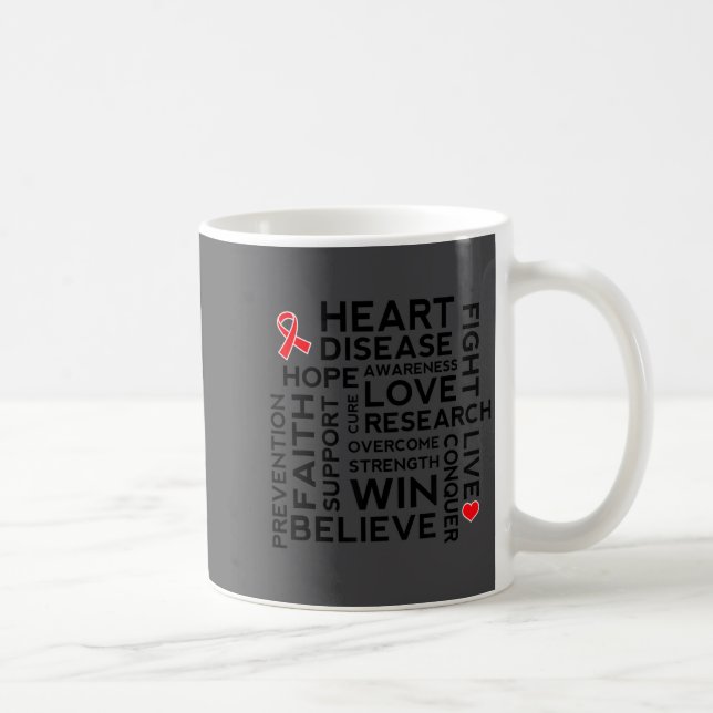 Herzkrankheitsmonat Suprt Walk Tee Kaffeetasse (Rechts)