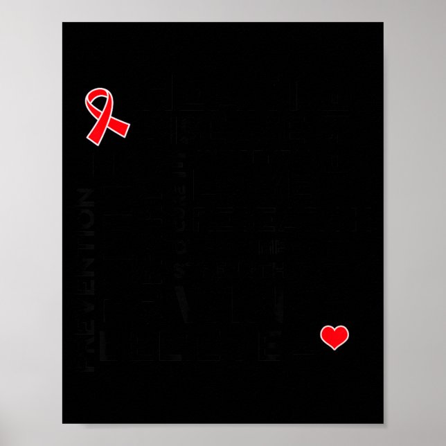 Herzkrankheitsmonat Suprt Walk Tee Poster (Vorne)