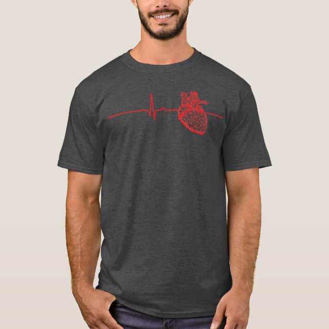 Herzkranz Heartbeat EKG EKG T-Shirt (Vorderseite)
