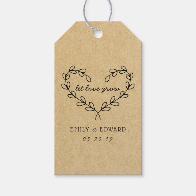 Herzkranz Lassend Liebe Gastgeschenk Hochzeit wach Geschenkanhänger (Vorderseite)