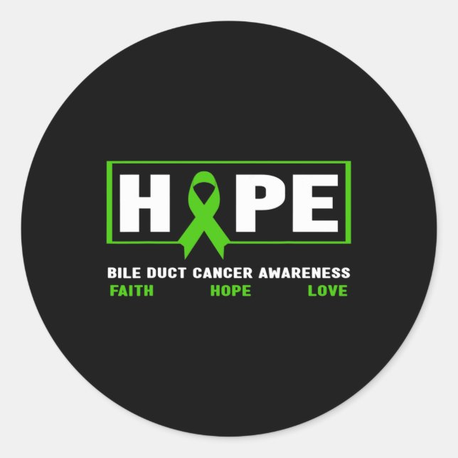 Herzkrebs - Hope Bile Duct Cancer Awareness 1 Runder Aufkleber (Vorderseite)