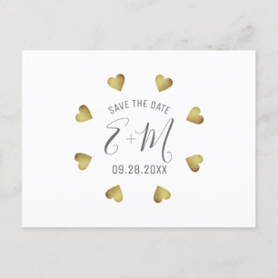 Herzkreis der Liebe rett Datum Hochzeit Ankündigungspostkarte