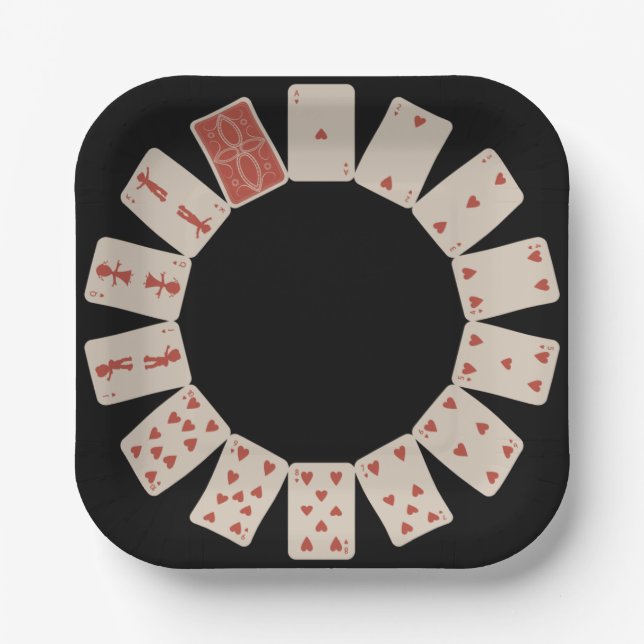 Herzkreislauf zum Kartenspielen Pappteller (Vorderseite)