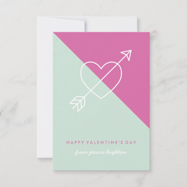 Herzkreuz Valentine - Fuchsia Einladung (Vorderseite)