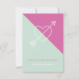 Herzkreuz Valentine - Fuchsia Einladung