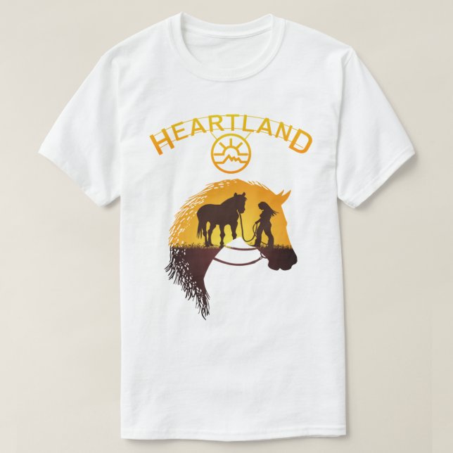 Herzland, Herzland Ranch, Pferdefreunde, Pferdeau T-Shirt (Design vorne)