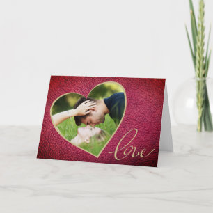 Herzlederdruck Liebe Valentinstag Foto Feiertagskarte