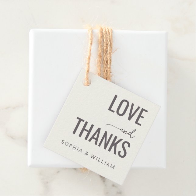 Herzlich Graue Typografische Begrüßung Geschenkanhänger (Beispiel)