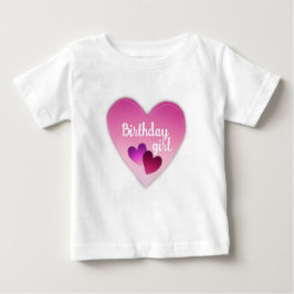 Herzlich Herzen Geburtstagsmädchen weiß innen Baby T-shirt