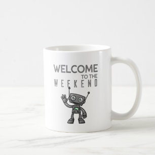 Herzlich willkommen am Wochenende mit niedlichem R Kaffeetasse