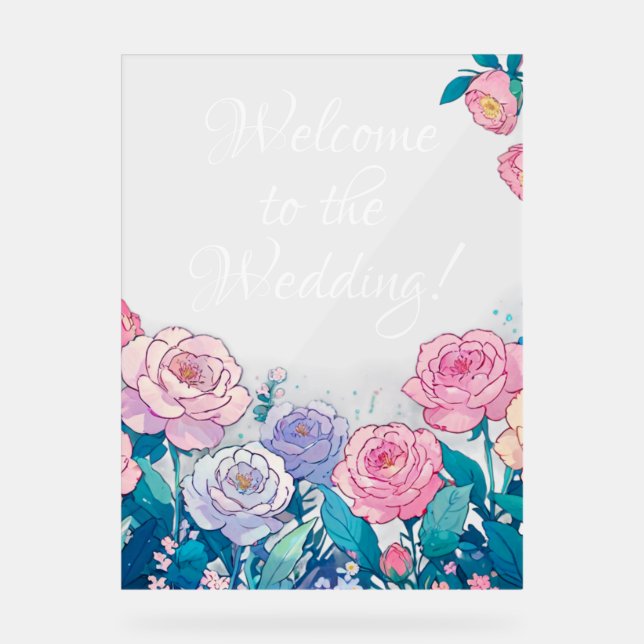 Herzlich willkommen auf dem Acrylzeichen der Hochz Acrylschild (Vorderseite)