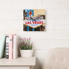 Herzlich willkommen auf dem Las Vegas Acrylic Wall Quadratische Wanduhr