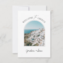 Herzlich willkommen auf der griechischen Santorini Dankeskarte