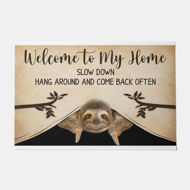 Herzlich willkommen auf meiner Zuhause. Langsam hi Fußmatte (Vorderseite)