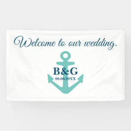 Herzlich willkommen auf unserer eleganten Hochzeit Banner