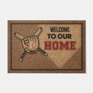 Herzlich willkommen auf unserer Zuhause Mat, Baseb Fußmatte