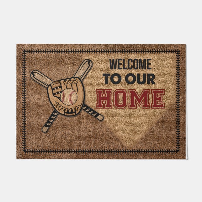 Herzlich willkommen auf unserer Zuhause Mat, Baseb Fußmatte (Vorderseite)