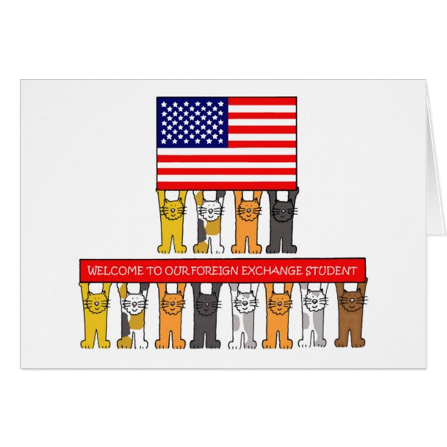Herzlich willkommen bei Austauschstudenten in den  (Vorderseite (Horizontal))