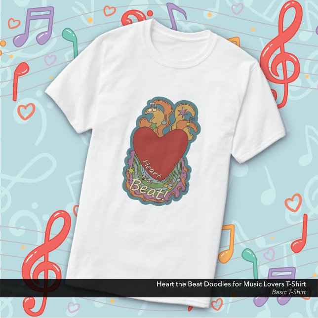 Herzlich Willkommen bei den Beat Doodles für Musik T-Shirt (Heart the Beat Doodles for Music Lovers T-Shirt)