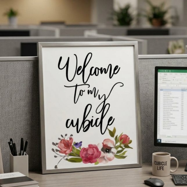 Herzlich willkommen bei der Arbeit meines Cubicle  Poster (Von Creator hochgeladen)