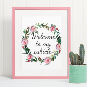 Herzlich willkommen bei der Arbeit meines Cubicle  Poster