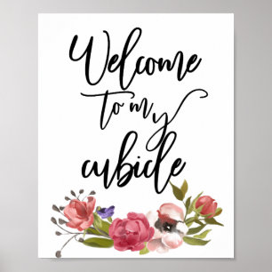 Herzlich willkommen bei der Arbeit meines Cubicle  Poster